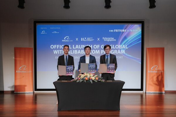 Executives from Enterprise Singapore, Alibaba.com and IMDA signed a Memorandum of Intent to support Singapore SMEs in accessing global buyer markets (From left to right: Mr. Soh Leng Wan, Assistant Chief Executive Officer, Manufacturing and Engineering, Enterprise Singapore; Roger Luo, Asia Pacific Director, Alibaba.com; Mr. Leong Der Yao, Assistant Chief Executive of the Sectoral Transformation Group, IMDA)