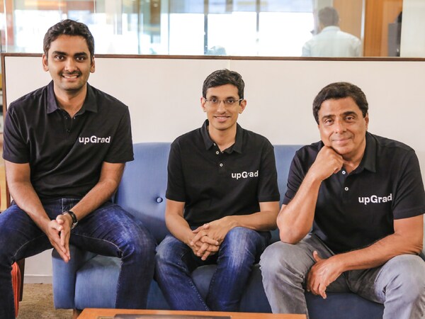 (L-R) Phalgun Kompalli Co-founder, Mayank Kumar Co-founder & MD, and Ronnie Screwvala, Chairperson & Co-founder, upGrad (L-R) Phalgun Kompalli Co-founder, Mayank Kumar Co-founder & MD, and Ronnie Screwvala, Chairperson & Co-founder, upGrad