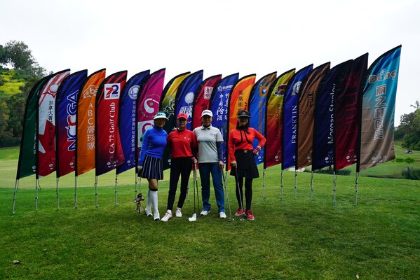 Photo shows participants at the Fenjiu Cup golf contest held in Los Angeles, the United States on May 10 to 11, 2023.