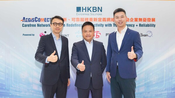 HKBN Enterprise Solutions announces the launch of “AegisConnect”, a Next-Generation Connectivity Solution designed to equip large enterprises with all-round IT services. From left: Martin Ip, HKBN Co-Owner-to-be, Chief Technology Officer and Vice President of Sales Engineering, Enterprise Solutions; William Ho, HKBN Co-Owner-to-be and Chief Executive Officer, Enterprise Solutions; Samuel Hui, HKBN Co-Owner and Chief Strategy Officer, Enterprise Solutions. HKBN Enterprise Solutions announces the launch of “AegisConnect”, a Next-Generation Connectivity Solution designed to equip large enterprises with all-round IT services. From left: Martin Ip, HKBN Co-Owner-to-be, Chief Technology Officer and Vice President of Sales Engineering, Enterprise Solutions; William Ho, HKBN Co-Owner-to-be and Chief Executive Officer, Enterprise Solutions; Samuel Hui, HKBN Co-Owner and Chief Strategy Officer, Enterprise Solutions.