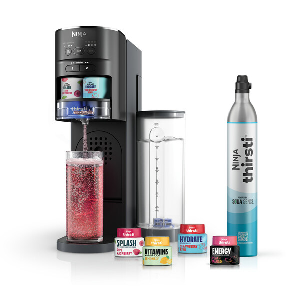 Create thousands of drink variations with endless combinations of flavor, two flavor strengths, three fizz levels, and four sizes at the touch of a button with the new Ninja Thirsti™ Drink System. Create thousands of drink variations with endless combinations of flavor, two flavor strengths, three fizz levels, and four sizes at the touch of a button with the new Ninja Thirsti™ Drink System.