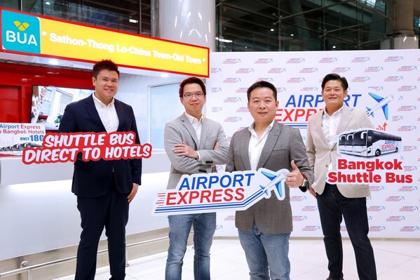 4 Big Alliances joining forces to launch the "Bua Airport Express" Airport shuttle bus round-trip to Suvarnabhumi.