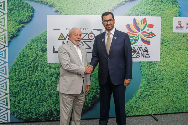 Dr. Sultan Al Jaber and President Lula stand united at a key climate summit in Belém. Dr. Sultan Al Jaber and President Lula stand united at a key climate summit in Belém.
