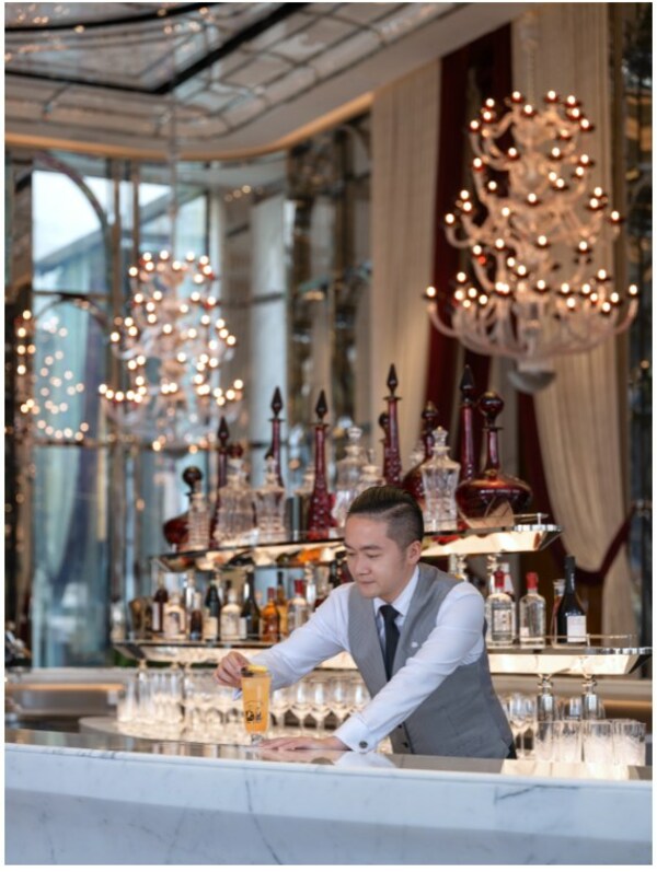Guests can savor an iconic Singapore Sling at Raffles Lounge & Terrace.
