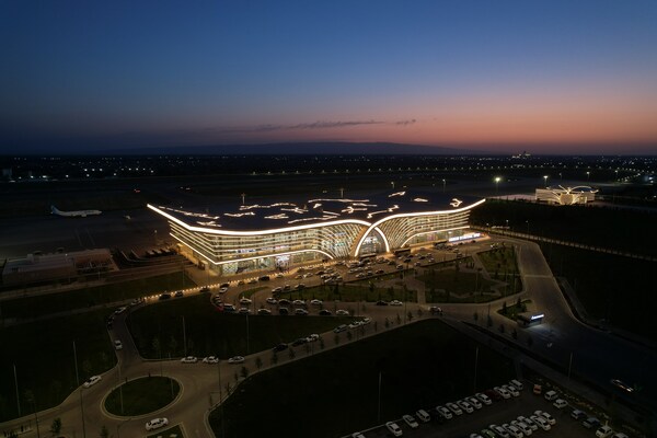 Roof of the new Samarkand International Airport Bearing the Iconic Star Chart of 15th Century Uzbek Astronomer Mirzo Ulugbek Roof of the new Samarkand International Airport Bearing the Iconic Star Chart of 15th Century Uzbek Astronomer Mirzo Ulugbek