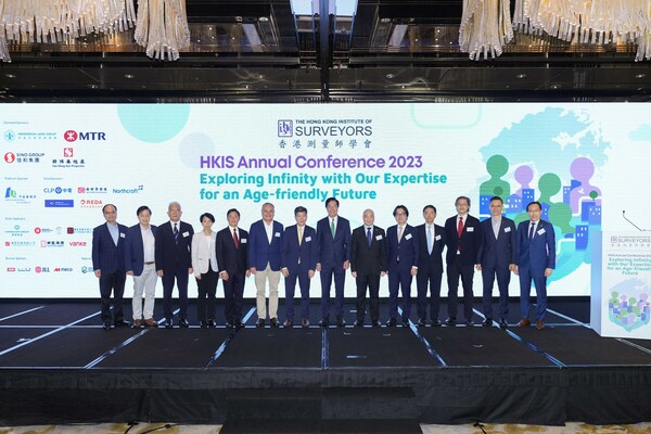 Mr WONG Wai Lun, Michael, GBS, JP, Deputy Financial Secretary of the HKSAR Government, (7th from right), Sr WONG Kwok Leung, Paul, President, The Hong Kong Institute of Surveyors (7th from left), Sr LEUNG Chi Tim, Robin, HKIS Vice-President and Chairman of Annual Conference 2023 Organising Committee (6th from right) and Members of HKIS Executive Committee at the Hong Kong Institute of Surveyors Annual Conference 2023 Mr WONG Wai Lun, Michael, GBS, JP, Deputy Financial Secretary of the HKSAR Government, (7th from right), Sr WONG Kwok Leung, Paul, President, The Hong Kong Institute of Surveyors (7th from left), Sr LEUNG Chi Tim, Robin, HKIS Vice-President and Chairman of Annual Conference 2023 Organising Committee (6th from right) and Members of HKIS Executive Committee at the Hong Kong Institute of Surveyors Annual Conference 2023