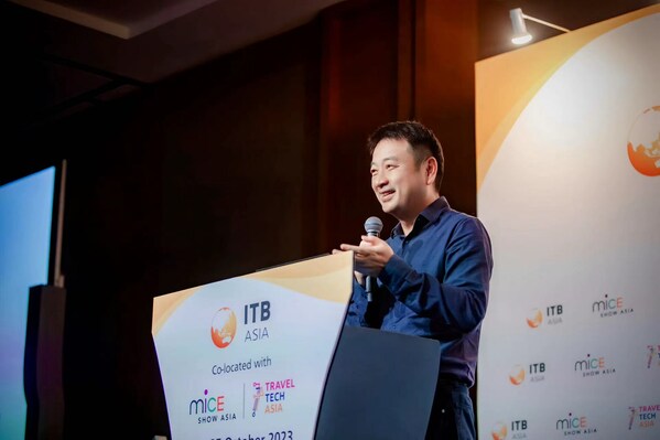 James Liang, Co-founder and Chairman of Trip.com Group, delivering the keynote on the Group’s AI innovations. James Liang, Co-founder and Chairman of Trip.com Group, delivering the keynote on the Group’s AI innovations.