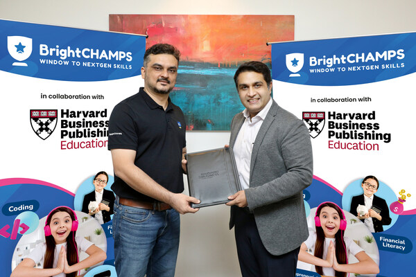 (Left) Bhavishya Chaurasia, Founder, FinCHAMPS by BrightCHAMPS and (right) Sumit Harjani, MD, India, Harvard Business Publishing Education (Left) Bhavishya Chaurasia, Founder, FinCHAMPS by BrightCHAMPS and (right) Sumit Harjani, MD, India, Harvard Business Publishing Education