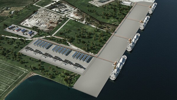 Rendering of one of Norne’s liquid CO2 receiving facilities in Aalborg, Denmark Rendering of one of Norne’s liquid CO2 receiving facilities in Aalborg, Denmark