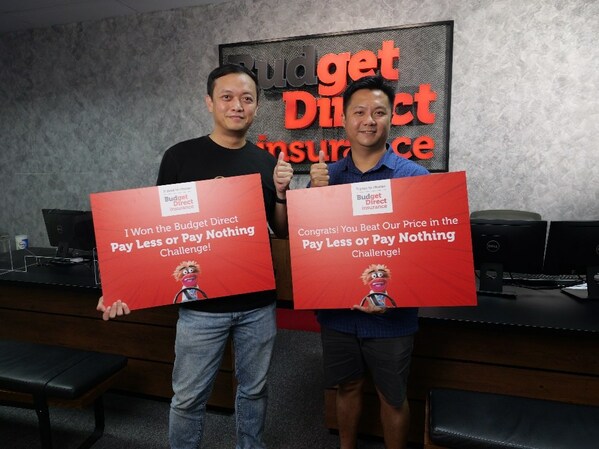 Pictured are winners Glen Lim and Goh P.K. who won free car insurance from Budget Direct. Pictured are winners Glen Lim and Goh P.K. who won free car insurance from Budget Direct.
