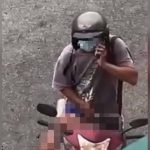 man arrested for flashing while riding motorbike