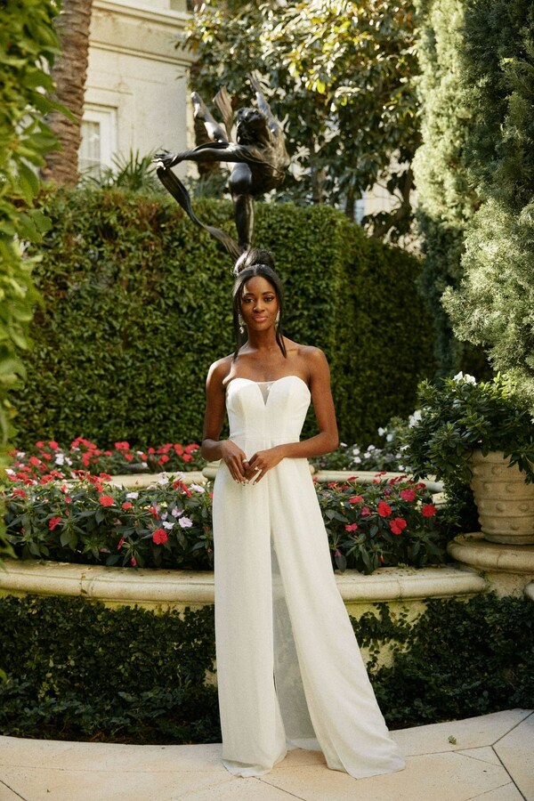 Bachelorette star Charity Lawson, stepped out in the Azazie Tamara