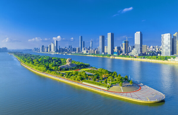 A panoramic view of Orange Island Park in Changsha, Hunan province. A panoramic view of Orange Island Park in Changsha, Hunan province.
