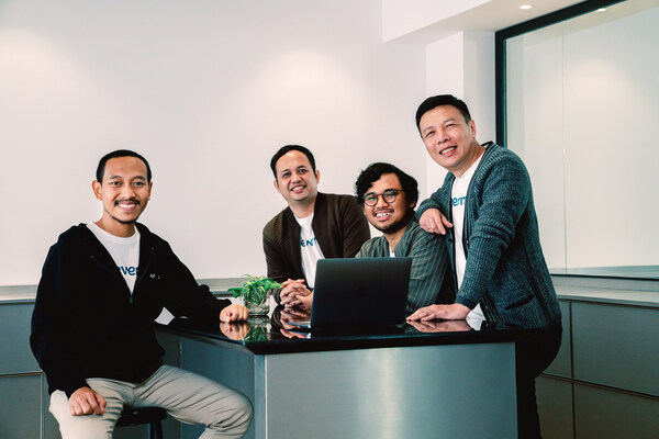 Evermos Founders. From left to right: Ghufron Mustaqim, Ilham Taufiq, Iqbal Muslimin, and Arip Tirta. Evermos Founders. From left to right: Ghufron Mustaqim, Ilham Taufiq, Iqbal Muslimin, and Arip Tirta.
