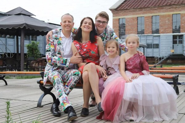 Children's clothing designer Barbara (second from the left) and her family. (Photo provided by Barbara)