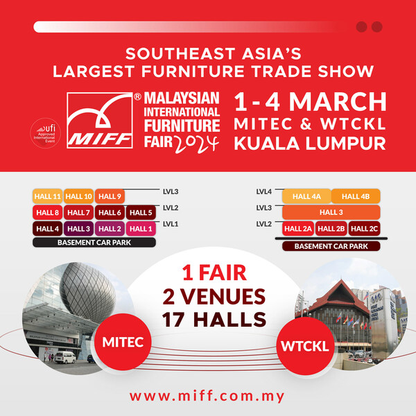 Visit Southeast Asia's Largest Furniture Trade Show, MIFF 2024, 1-4 March Visit Southeast Asia's Largest Furniture Trade Show, MIFF 2024, 1-4 March