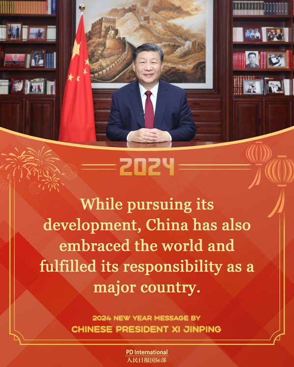 While pursuing its development, China has also embraced the world and fulfilled its responsibility as a major country. While pursuing its development, China has also embraced the world and fulfilled its responsibility as a major country.
