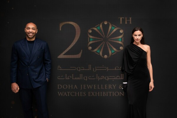 Irina Shayk and Thierry Henry attend the launch of Doha Jewellery and Watches Exhibition Irina Shayk and Thierry Henry attend the launch of Doha Jewellery and Watches Exhibition