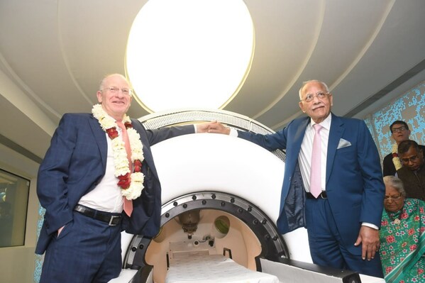 Prof. John R. Adler, Founder and CEO, Zap Surgical and Professor of Neurosurgery, Stanford School of Medicine and Dr Prathap Chandra Reddy, Founder Chairman, Apollo Hospitals Group at the launch of Zap-X Gyroscopic Radiosurgery Platform in New Delhi Prof. John R. Adler, Founder and CEO, Zap Surgical and Professor of Neurosurgery, Stanford School of Medicine and Dr Prathap Chandra Reddy, Founder Chairman, Apollo Hospitals Group at the launch of Zap-X Gyroscopic Radiosurgery Platform in New Delhi