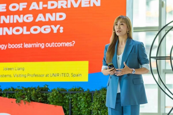 Squirrel Ai co-founder Dr. Joleen Liang delivers an opening speech Squirrel Ai co-founder Dr. Joleen Liang delivers an opening speech