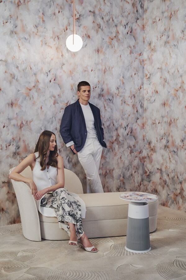 LG Electronics offers extraordinary lifestyle experience in collaboration with moooi at Milan Design Week 2024, showcasing PuriCare™ AeroFurniture with moooi's new Silk Bombis patterns.