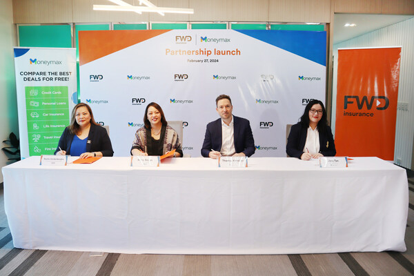 FWD Life Insurance signs a partnership contract with Moneymax at FWD Philippines’ head office in Bonifacio Global City. (From L-R): Roche Vandenberghe (Chief Marketing & Digital Business Officer at FWD Philippines), Irene Andas (Chief Partnership Officer at FWD Philippines), Tom Kapeller (Group Head of Insurance at MoneyHero Group), and Jessica Tan (Head of Commercial at Moneymax) FWD Life Insurance signs a partnership contract with Moneymax at FWD Philippines’ head office in Bonifacio Global City. (From L-R): Roche Vandenberghe (Chief Marketing & Digital Business Officer at FWD Philippines), Irene Andas (Chief Partnership Officer at FWD Philippines), Tom Kapeller (Group Head of Insurance at MoneyHero Group), and Jessica Tan (Head of Commercial at Moneymax)