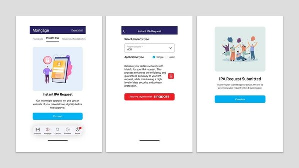 Photo: Screenshots of the Instant In-Principle Approval tool.