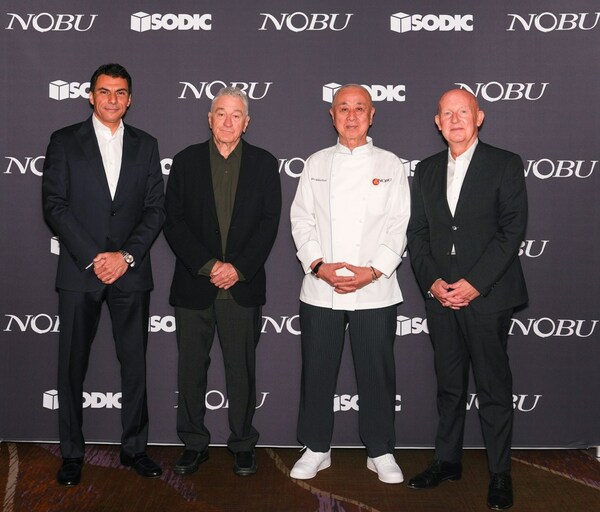 Ayman Amer, General Manager for Sodic, Robert De Niro, Nobu Hospitality Co-Founder, Nobu Matsuhisa, Nobu Hospitality Co-Founder, Trevor Horwell, CEO Nobu Hospitality Ayman Amer, General Manager for Sodic, Robert De Niro, Nobu Hospitality Co-Founder, Nobu Matsuhisa, Nobu Hospitality Co-Founder, Trevor Horwell, CEO Nobu Hospitality