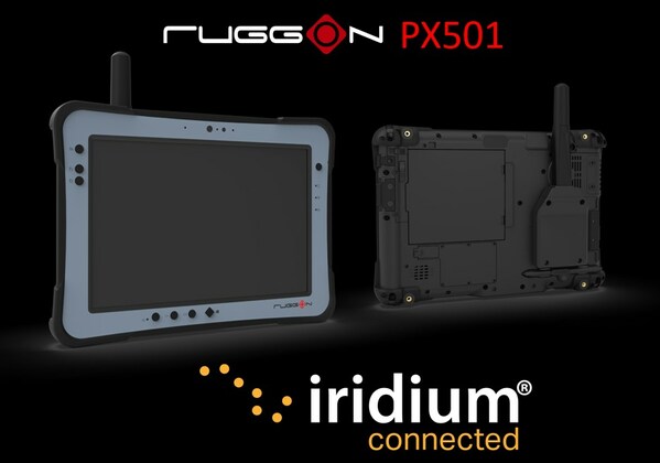 RuggON's Iridium Connected PX501 rugged tablet features a special antenna and built-in satcom module that lets you connect to the Iridium® satellite network (plus 5G and Wi-Fi 6E) – for reliable connectivity anywhere on the planet! RuggON's Iridium Connected PX501 rugged tablet features a special antenna and built-in satcom module that lets you connect to the Iridium® satellite network (plus 5G and Wi-Fi 6E) – for reliable connectivity anywhere on the planet!
