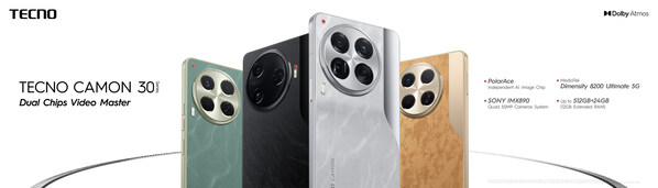 CAMON 30 Premier 5G is a master of video with dual chips and four 50MP lenses. CAMON 30 Premier 5G is a master of video with dual chips and four 50MP lenses.