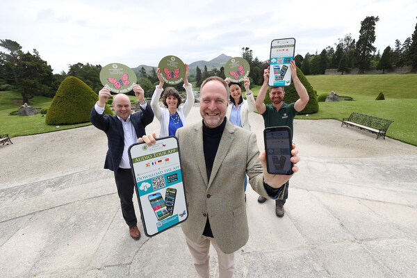 Innovation Blooms at Powerscourt Gardens with the launch of Powerscourt Gardens Audio Tour app to enhance visitor engagement and sustainability efforts. Pictured: Brian Rattray (accesso), Sarah Slazenger (MD Powerscourt Estates) Lord Powerscourt, Anthony Wingfield Caroline Henry (Failte Ireland) Alex Slazenger (Head Gardener Powerscourt) Innovation Blooms at Powerscourt Gardens with the launch of Powerscourt Gardens Audio Tour app to enhance visitor engagement and sustainability efforts. Pictured: Brian Rattray (accesso), Sarah Slazenger (MD Powerscourt Estates) Lord Powerscourt, Anthony Wingfield Caroline Henry (Failte Ireland) Alex Slazenger (Head Gardener Powerscourt)