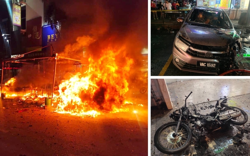 Fireworks stall blaze in Cheras destroys five vehicles, no casualties reported