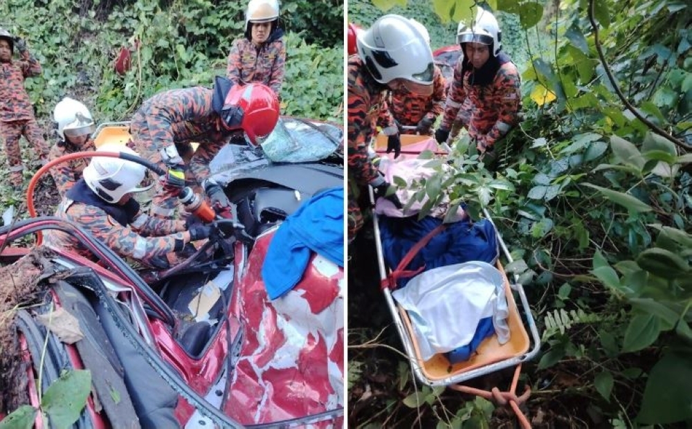 Form Six student killed after car plunges into ravine in Kota Tinggi