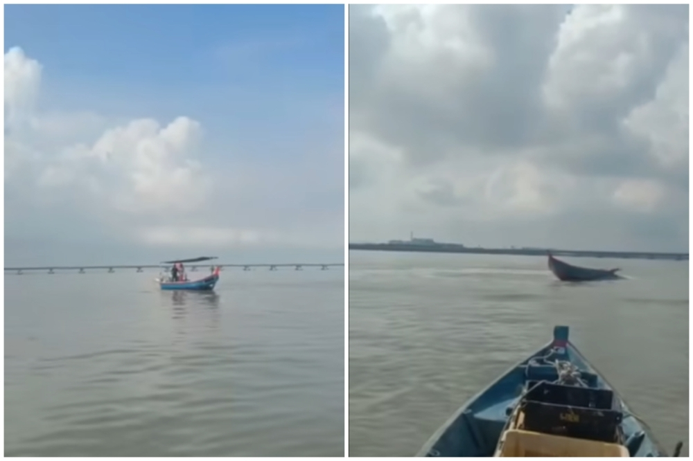 Man feared drowned after boat hits pole near Penang Second Bridge during cockle harvesting
