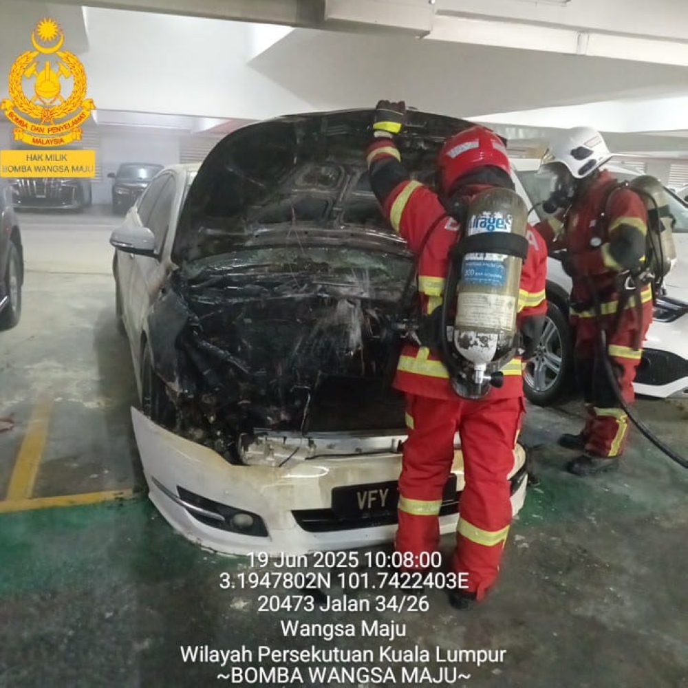 Eleven foreigners hospitalised after car fire at Wangsa Maju condominium