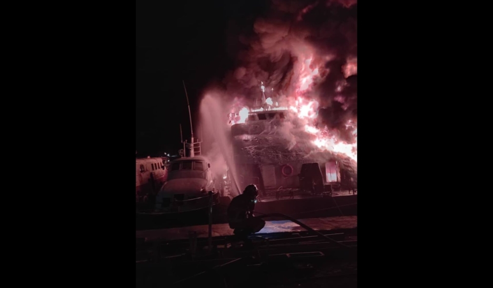 Early morning blaze destroys three ferries at Langkawi Pier