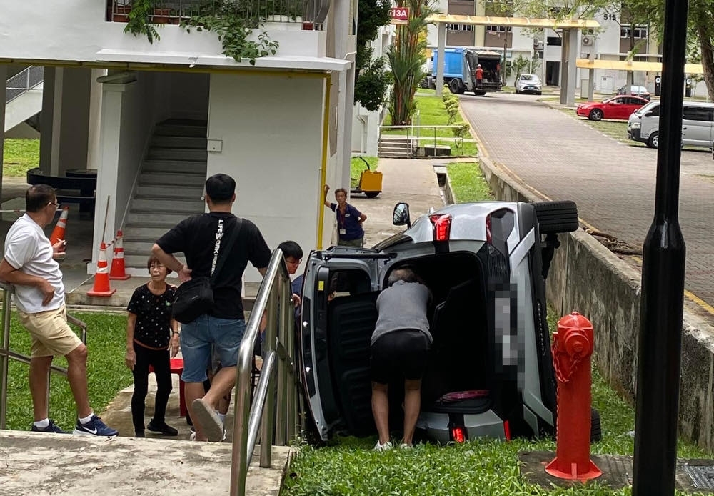 Woman’s ride takes a ‘flip’ in Singapore’s Bedok North; two treated for minor injuries