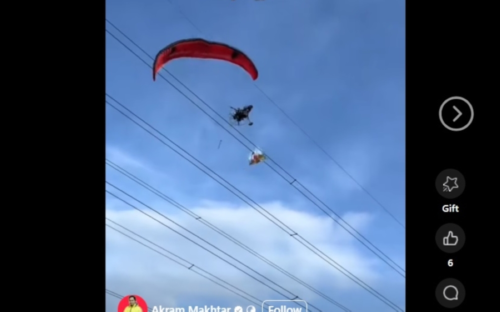 Paramotor plunges 30 metres into paddy field after hitting power cable in Melaka