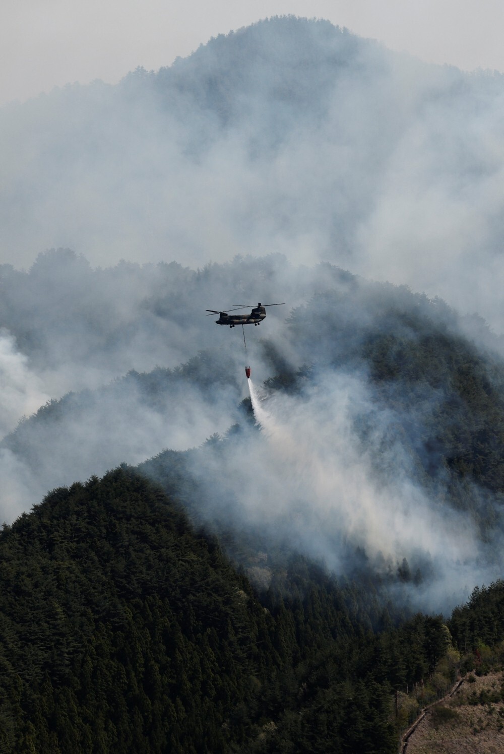 Fifth day of mountain blazes forces mass evacuations in Japan’s coastal town of Otsuchi