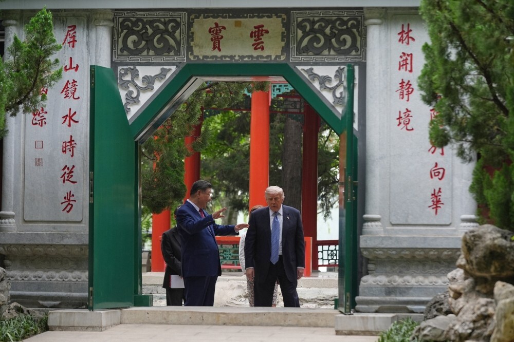 Trump and Xi share light moment in Zhongnanhai garden ‘very rarely’ seen by outsiders