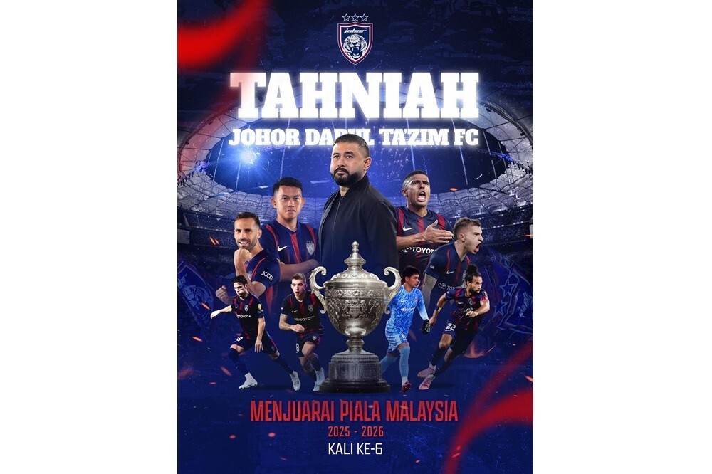 King congratulates JDT on historic fourth straight Malaysia Cup win