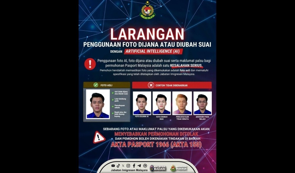 Immigration Department says AI-altered passport photos could lead to legal action