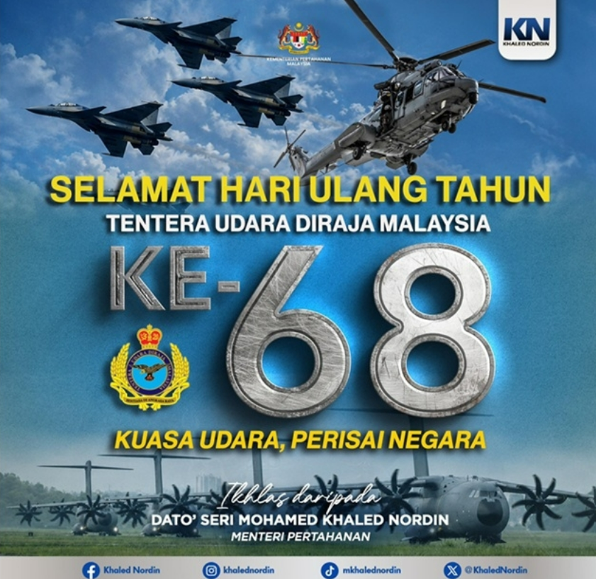 On RMAF’s 68th anniversary, defence minister says Mindef pledges to boost force’s capabilities and readiness