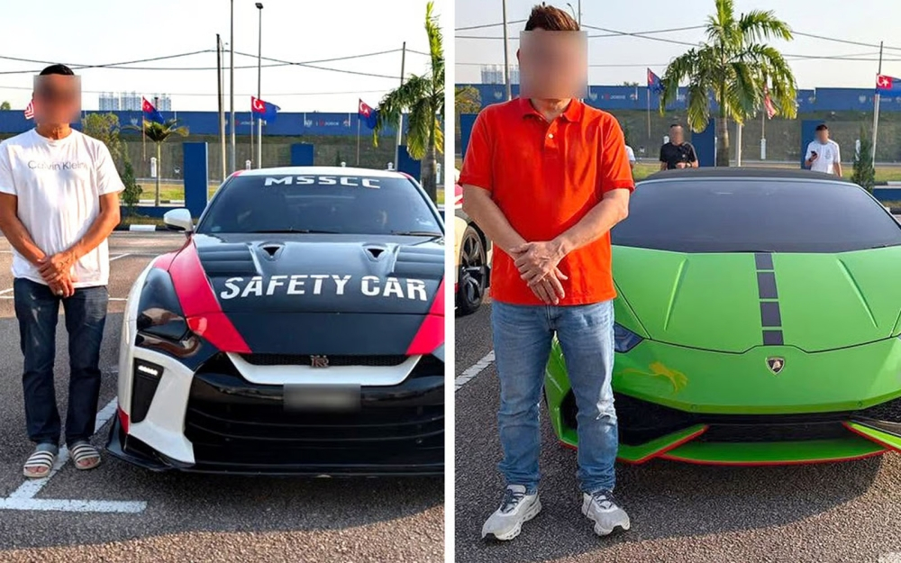 Two drivers detained for allegedly blocking traffic to give way to supercar convoy
