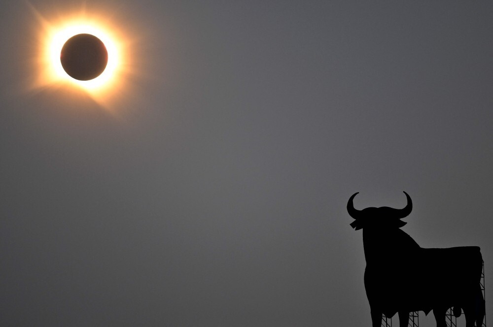 Spain plunged into darkness as rare total solar eclipse sweeps across country