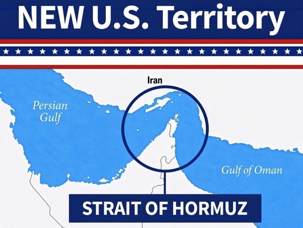 Trump posts map naming Strait of Hormuz ‘New US Territory’ amid Iran tensions