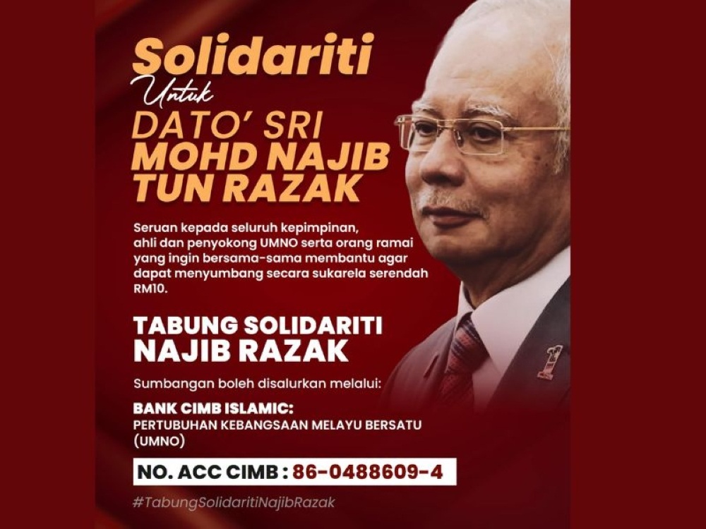 Najib solidarity fund raises RM165,645 in first hour, says Umno sec-gen