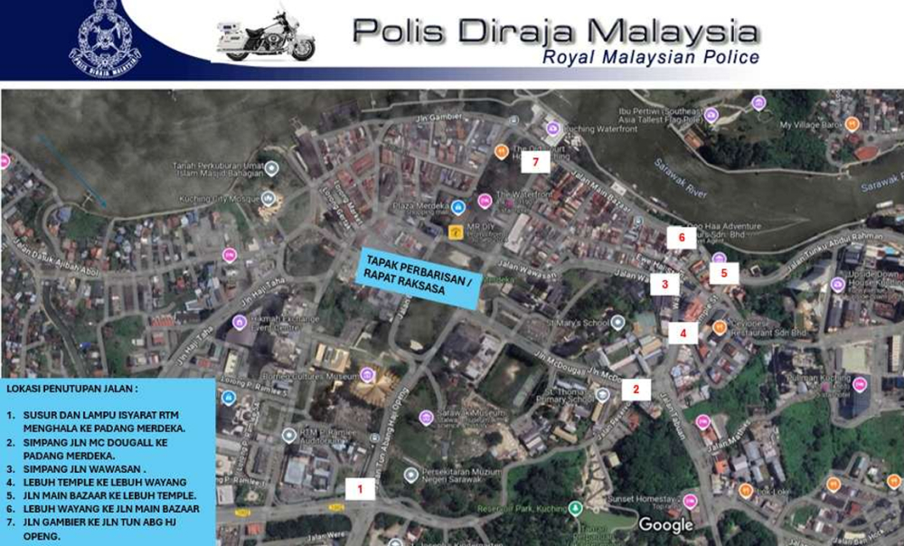 Road closures, diversions in Kuching from Sept 28 for TYT’s 80th birthday events