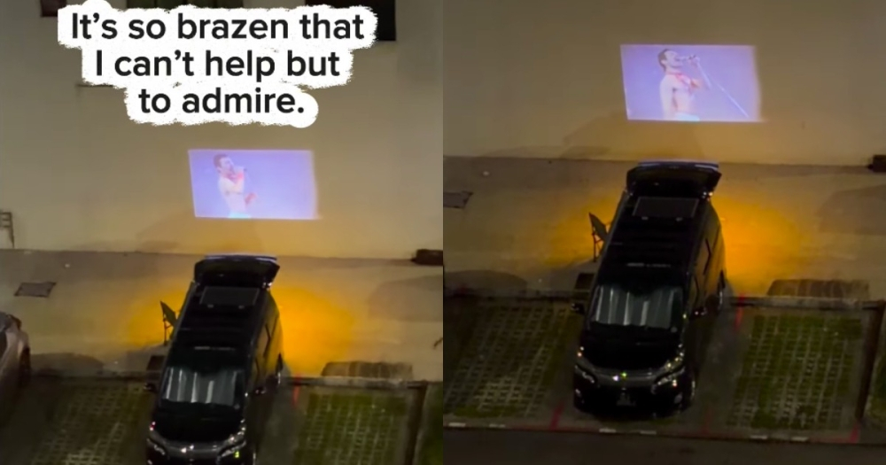 Forget the cinema — this Singapore driver has a whole HDB block for a screen