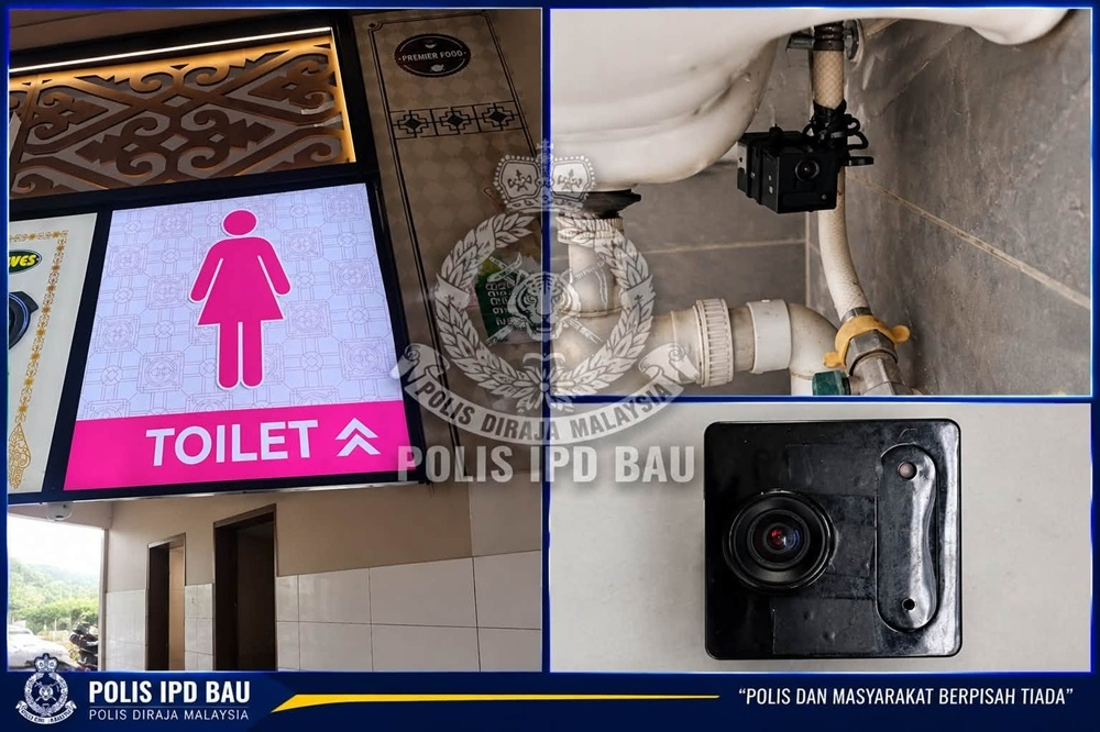 Beeping leads woman to find dashcam hidden under sink in Bau food court toilet; police probe privacy intrusion